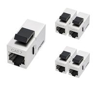 FGB Cat7 Keystone Module RJ45 Shielded Coupling Socket 5 Pcs Silver | 10 Gbps 600 MHz, network patch panel keystone, Ethernet coupling, network connector