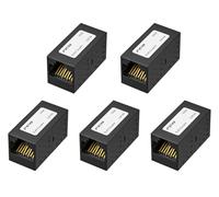 FGB RJ45 Coupler Ethernet Lan Cable Connector, Female to Female RJ45 Connector for Cat7 Cat6A Cat6 Cat5e Cat5 Ethernet Cable, Network In-Line Coupler, 5 Pack, Black
