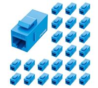 FGB RJ45 Keystone Coupler, CAT6A Keystone Jack 25-Pack, Blue | 10 Gbps Cat6A Keystone Coupler, RJ45 Female to Female UTP Ethernet Coupler for Cat6A/Cat6/Cat5e/Cat5