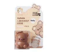 Fgbetcv 2 in 1 Lip Balm & Gloss with Bear Keychain, Fruity Flavored, Kids Cute Lip Repair & Plumping Stick
