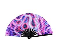 Fgbetcv Folding Fan Led Fan Light Up Hand Fan,Glow Large Rave Bamboo Folding Clack Hand Fan for men/women,Handheld Fan for Music Festival,Club,Event,Party,Dance Decoration