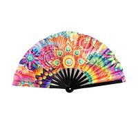 Fgbetcv Folding Fan Led Fan Light Up Hand Fan,Glow Large Rave Bamboo Folding Clack Hand Fan for men/women,Handheld Fan for Music Festival,Club,Event,Party,Dance Decoration
