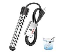 Fgbetcv Portable Water Heater, Immersion Heater, 2500W, Black, Stainless Steel,Easy-to-Use, Submersible Water Heater for Hot Tub Heater