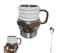 Fgbetcv Spark Plug Mug, Spark Plug Coffee Mug, Ceramic Coffee Cup for Car Lovers,Sparks P-Lug Cofee Cup with Heat-Insulated Handle, for Gearheads, Collectors, Men, Husband, Dad, Coworker