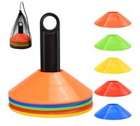 FGBNM 25/50/100/200 Pack Disc Cones, Agility Soccer Cones with Carry Bag and Holder, Soccer Cones for Sports Training, Football, Soccer, Basketball, Coaching, Practice Equipment, 5 Color (25 Pack)