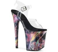 FgdeupY 20CM Lightning Storm Waterproof Platform Open Toed High Heel Sandals Sexy Steel Pole Dance Model Walking Shoes,Purple,6 UK