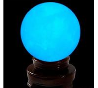 FGDIUCVN Quartz Crystal Luminous Ball Spheres Decoration Crafts Natural Luminous Stone Calcite Blue Glow In The Dark Decorative Gifts,blue,80mm