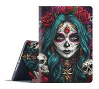 FGDRFGRW Case for 10.2-inch Kindle Scribe (2024/2022 Released),Adjustable Stand Auto Wake/Sleep Function Full Body Protection Cover - Day of The Dead with Skull