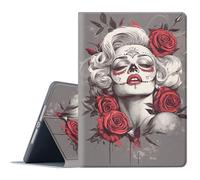 FGDRFGRW Case for 10.2-inch Kindle Scribe (2024/2022 Released),Adjustable Stand Auto Wake/Sleep Function Full Body Protection Cover - Day of The Dead with Skeleton