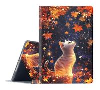 FGDRFGRW Case for 6.8" Kindle Paperwhite 11th Generation 2021 and Signature Edition,Adjustable Stand Auto Wake/Sleep Function Full Body Protection Cover - Cat Maple Leaf
