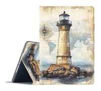 FGDRFGRW Case for 6.8" Kindle Paperwhite 11th Generation 2021 and Signature Edition,Adjustable Stand Auto Wake/Sleep Function Full Body Protection Cover - Vintage Lighthouse Map