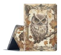 FGDRFGRW Case for 6.8" Kindle Paperwhite 11th Generation 2021 and Signature Edition,Adjustable Stand Auto Wake/Sleep Function Full Body Protection Cover - Vintage Owl Maple Leaf