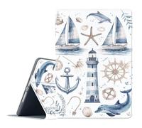 FGDRFGRW Case for 6" All-New Kindle 10th Generation 2019 Release,Adjustable Stand Auto Wake/Sleep Function Full Body Protection Cover - Nautical Lighthouse Sailboat