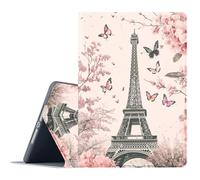 FGDRFGRW Case for All-New Amazon Fire HD 10/10 Plus Tablet (13th/11th,2023/2021 Release),Adjustable Stand Auto Wake/Sleep Function Full Body Protection Cover - Eiffel Tower Butterfly