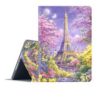 FGDRFGRW Case for All-New Amazon Fire HD 10/10 Plus Tablet (13th/11th,2023/2021 Release),Adjustable Stand Auto Wake/Sleep Function Full Body Protection Cover - Paris Eiffel Tower Sakura