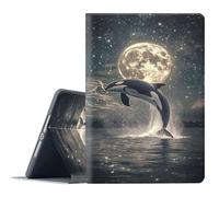 FGDRFGRW Case for All-New Amazon Fire HD 8/8 Plus (12th/10th Generation,2024/2022/2020),Adjustable Stand Auto Wake/Sleep Function Full Body Protection Cover - Moonlit Orca