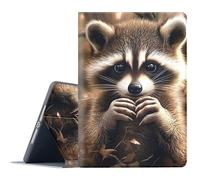FGDRFGRW Case for All-New Amazon Fire HD 8/8 Plus (12th/10th Generation,2024/2022/2020),Adjustable Stand Auto Wake/Sleep Function Full Body Protection Cover - Cute Raccoon