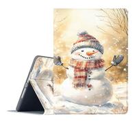 FGDRFGRW Case for Amazon Fire HD 8 Tablet (8th/7th/6th Generation, 2018/2017/2016 Release),Adjustable Stand Auto Wake/Sleep Function Full Body Protection Cover - Winter Snowman
