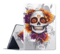 FGDRFGRW Case for iPad 10.2-Inch (2021/2020/2019 Model,9/8/7 Generation),Adjustable Stand Auto Wake/Sleep Function Full Body Protection Cover - Sugar Skull Day of The Dead Floral