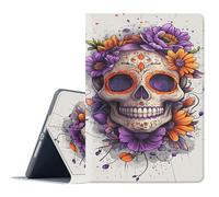 FGDRFGRW Case for iPad 11 inch (A16) 2025/ iPad 10th Generation 2022 (10.9 inch),Adjustable Stand Auto Wake/Sleep Function Full Body Protection Cover - Day of The Dead Skull