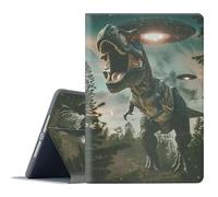 FGDRFGRW Case for iPad Air 1/2, iPad 9.7-Inch (2017/2018 Model,5th/6th Generation),Adjustable Stand Auto Wake/Sleep Function Full Body Protection Cover - Dinosaur UFO