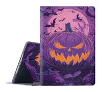 FGDRFGRW Case for iPad Air 1/2, iPad 9.7-Inch (2017/2018 Model,5th/6th Generation),Adjustable Stand Auto Wake/Sleep Function Full Body Protection Cover - Halloween Pumpkin Bat