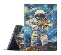 FGDRFGRW Case for iPad Air 1/2, iPad 9.7-Inch (2017/2018 Model,5th/6th Generation),Adjustable Stand Auto Wake/Sleep Function Full Body Protection Cover - Starry Night Astronaut Violin