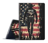 FGDRFGRW Case for iPad Pro 12.9 Inch (6/5th Generation 2022/2021) iPad Air 13 Inch (M3/M2, 2025/2024),Adjustable Stand Auto Wake/Sleep Function Full Body Protection Cover - American Flag Cowboy