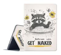 FGDRFGRW Case for Samsung Galaxy Tab A 10.1 2016 Model SM-T580/T585/T587,Adjustable Stand Auto Wake/Sleep Function Full Body Protection Cover - Funny Raccoon Bathroom