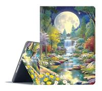 FGDRFGRW Case for Samsung Galaxy Tab A 10.1 2016 Model SM-T580/T585/T587,Adjustable Stand Auto Wake/Sleep Function Full Body Protection Cover - Moonlight Forest Waterfall