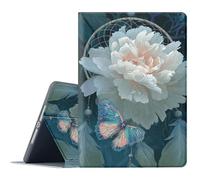 FGDRFGRW Case for Samsung Galaxy Tab A 10.1 2016 Model SM-T580/T585/T587,Adjustable Stand Auto Wake/Sleep Function Full Body Protection Cover - Peony Dreamcatcher Butterfly