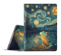 FGDRFGRW Case for Samsung Galaxy Tab A 10.1 2016 Model SM-T580/T585/T587,Adjustable Stand Auto Wake/Sleep Function Full Body Protection Cover - Van Gogh Starry Night Frog