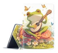 FGDRFGRW Case for Samsung Galaxy Tab A 10.1 2016 Model SM-T580/T585/T587,Adjustable Stand Auto Wake/Sleep Function Full Body Protection Cover - Frog Playing Guitar