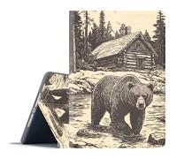 FGDRFGRW Case for Samsung Galaxy Tab A 10.1 2016 Model SM-T580/T585/T587,Adjustable Stand Auto Wake/Sleep Function Full Body Protection Cover - Bear Log Cabin