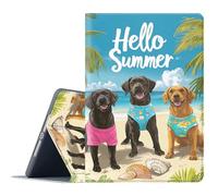 FGDRFGRW Case for Samsung Galaxy Tab A 10.1 2019 Model SM-T510/T515/T517,Adjustable Stand Auto Wake/Sleep Function Full Body Protection Cover - Hello Summer Dog