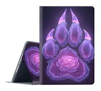 FGDRFGRW Case for Samsung Galaxy Tab A 8.0 2017 Model SM-T380/T385,Adjustable Stand Auto Wake/Sleep Function Full Body Protection Cover - Purple Paw Print