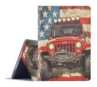 FGDRFGRW Case for Samsung Galaxy Tab A 8.0 2017 Model SM-T380/T385,Adjustable Stand Auto Wake/Sleep Function Full Body Protection Cover - Red Car American Flag