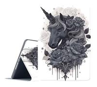 FGDRFGRW Case for Samsung Galaxy Tab A 8.4 2020 Model SM-T307,Adjustable Stand Auto Wake/Sleep Function Full Body Protection Cover - Gothic Rose Horse
