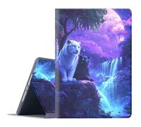 FGDRFGRW Case for Samsung Galaxy Tab A7 10.4-Inch 2022/2020 Model SM-T503/509/T500/T505/T507,Adjustable Stand Auto Wake/Sleep Function Full Body Protection Cover - White Tiger Black Panther