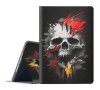FGDRFGRW Case for Samsung Galaxy Tab A9 8.7 Inch Tablet Case 2023 (SM-P613/P619/P610/P615),Adjustable Stand Auto Wake/Sleep Function Full Body Protection Cover - Death Skull Flowers