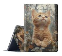 FGDRFGRW Case for Samsung Galaxy Tab S10 Lite/S10 FE/S9 FE/S9 10.9/11 Inch (2025/2023),Adjustable Stand Auto Wake/Sleep Function Full Body Protection Cover - Ginger Kitten Cat