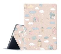 FGDRFGRW Case for Samsung Galaxy Tab S10 Plus 2024/S9 Plus/S9 FE Plus 5G 2023 12.4,Adjustable Stand Auto Wake/Sleep Function Full Body Protection Cover - Cartoon House Cloud
