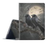 FGDRFGRW Case for Samsung Galaxy Tab S10 Plus 2024/S9 Plus/S9 FE Plus 5G 2023 12.4,Adjustable Stand Auto Wake/Sleep Function Full Body Protection Cover - Halloween Crow