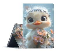 FGDRFGRW Case for Samsung Galaxy Tab S10 Plus 2024/S9 Plus/S9 FE Plus 5G 2023 12.4 Inch,Adjustable Stand Auto Wake/Sleep Function Full Body Protection Cover - Cute Duckling Flower