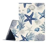 FGDRFGRW Case for Samsung Galaxy Tab S10 Ultra 2024/S9 Ultra 2023/S8 Ultra 2022 14.6 Inch,Adjustable Stand Auto Wake/Sleep Function Full Body Protection Cover - Starfish Shell Ocean Style