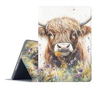 FGDRFGRW Case for Samsung Galaxy Tab S10 Ultra 2024/S9 Ultra 2023/S8 Ultra 2022 14.6 Inch,Adjustable Stand Auto Wake/Sleep Function Full Body Protection Cover - Highland Cow