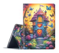 FGDRFGRW Case for Samsung Galaxy Tab S10 Ultra 2024/S9 Ultra 2023/S8 Ultra 2022 14.6 Inch,Adjustable Stand Auto Wake/Sleep Function Full Body Protection Cover - Fairy House Butterfly
