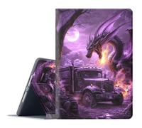 FGDRFGRW Case for Samsung Galaxy Tab S6 10.5-Inch 2019 Model SM-T860/T865/T867,Adjustable Stand Auto Wake/Sleep Function Full Body Protection Cover - Purple Dragon Fire Truck