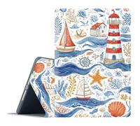 FGDRFGRW Case for Samsung Galaxy Tab S6 Lite 10.4-Inch 2024/2022/2020,Adjustable Stand Auto Wake/Sleep Function Full Body Protection Cover - Nautical Lighthouse Sailboat
