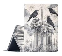 FGDRFGRW Case for Samsung Galaxy Tab S6 Lite 10.4-Inch 2024/2022/2020,Adjustable Stand Auto Wake/Sleep Function Full Body Protection Cover - Gothic Crow Skull